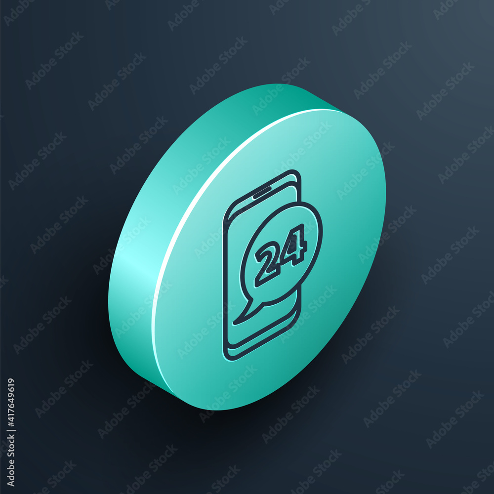 Isometric line Food ordering icon isolated on black background. Order by mobile phone. Restaurant fo