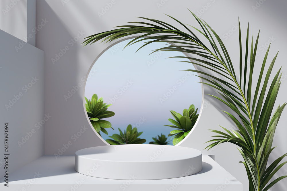 Geometric minimal scene, design for cosmetic or product display podium