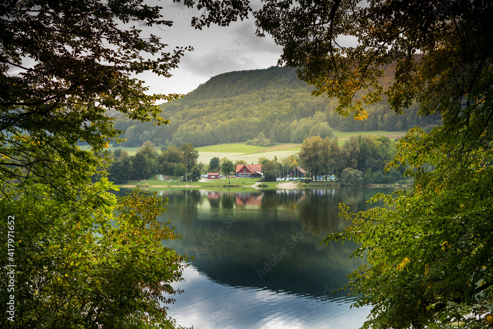 Happurger Stausee blick auf die Seeterrasse!