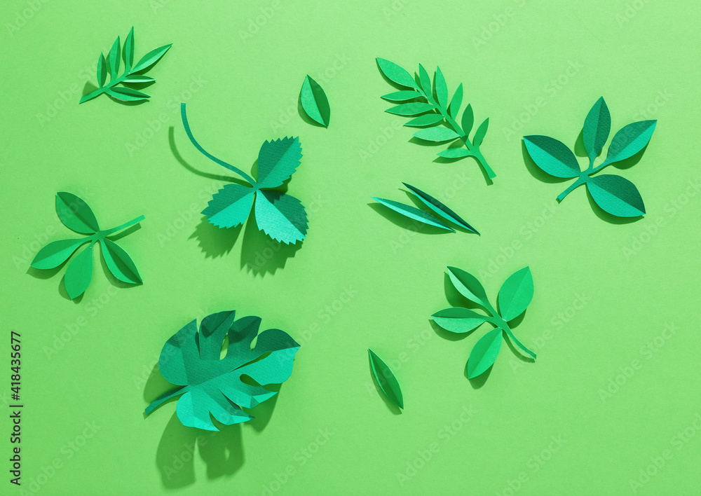 green paper background