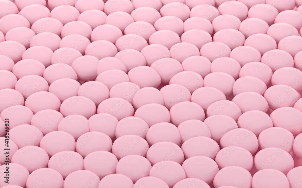 A large number of soft balls, geometry background, 3d rendering.