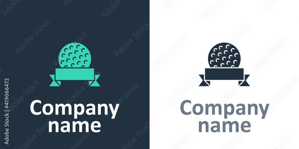 Logotype Golf ball icon isolated on white background. Logo design template element. Vector.