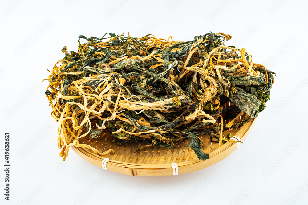 Farmhouse sun-dried food, dried cabbage moss