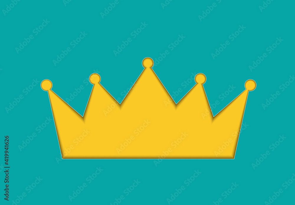 Paper cut crown. Vector illustration