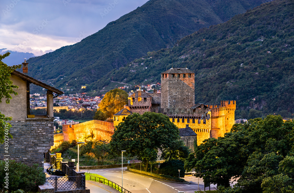 Montebello Castle in Bellinzona, Switzerland