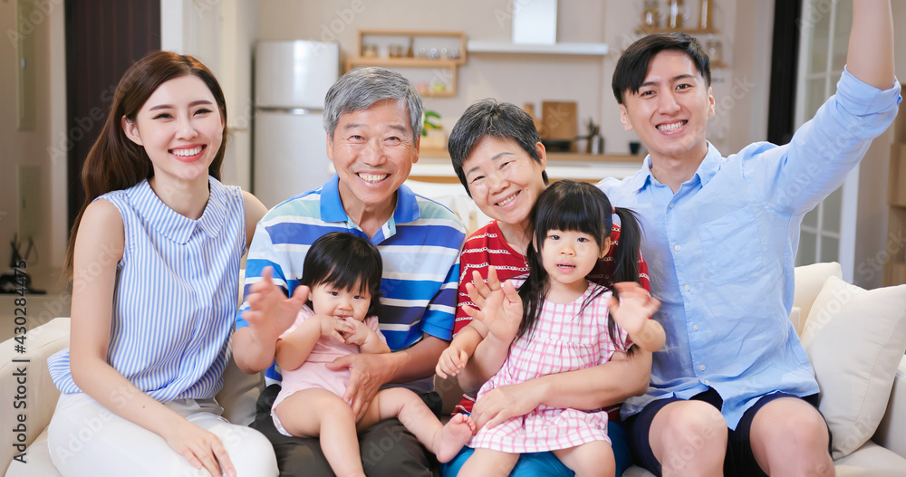 family has video chat happily