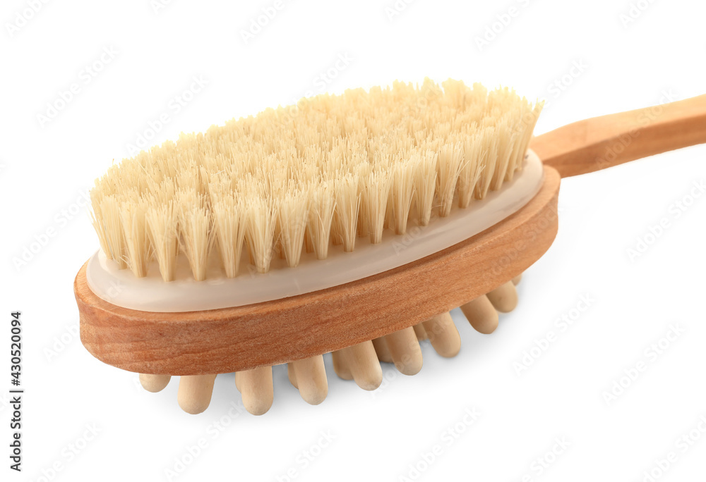 Massage brush on white background