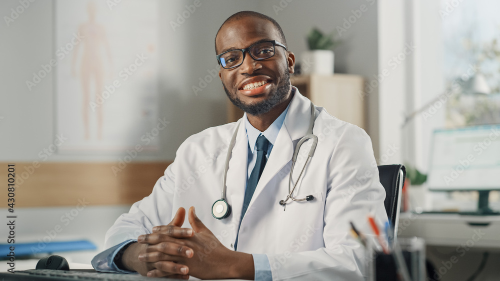 Doctors Online POV Medical Consultation: African American Physician is Making a Video Call with a P