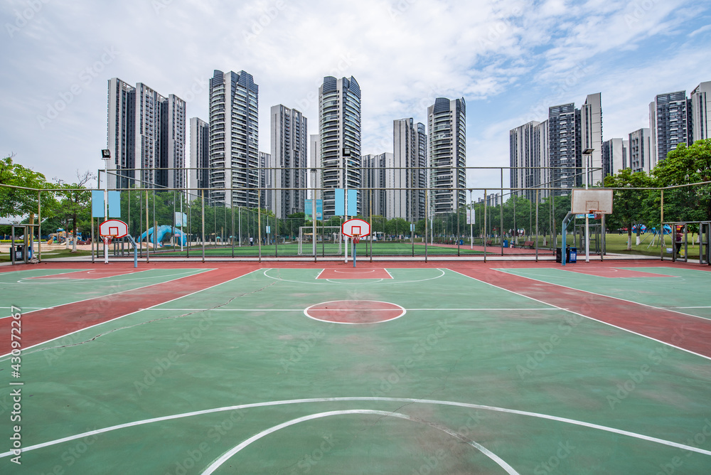 Basketball court in Nansha Childrens Park, Guangzhou, China