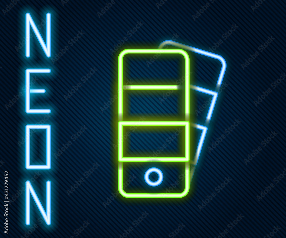 Glowing neon line Palette icon isolated on black background. Colorful outline concept. Vector Illust