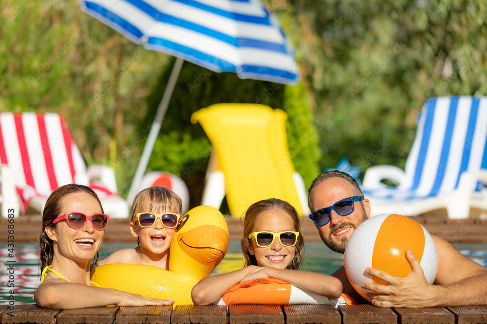 Happy family having fun on summer vacation