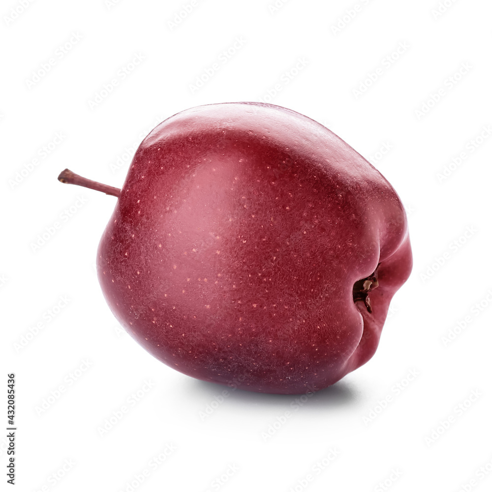 Fresh red apple on white background