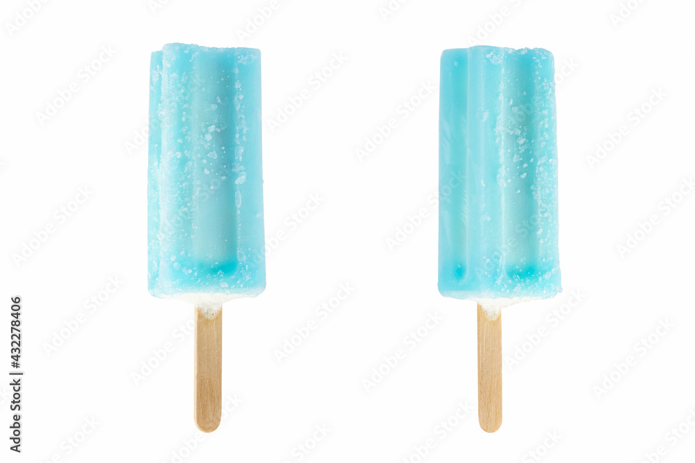 light blue ice lolly isolated