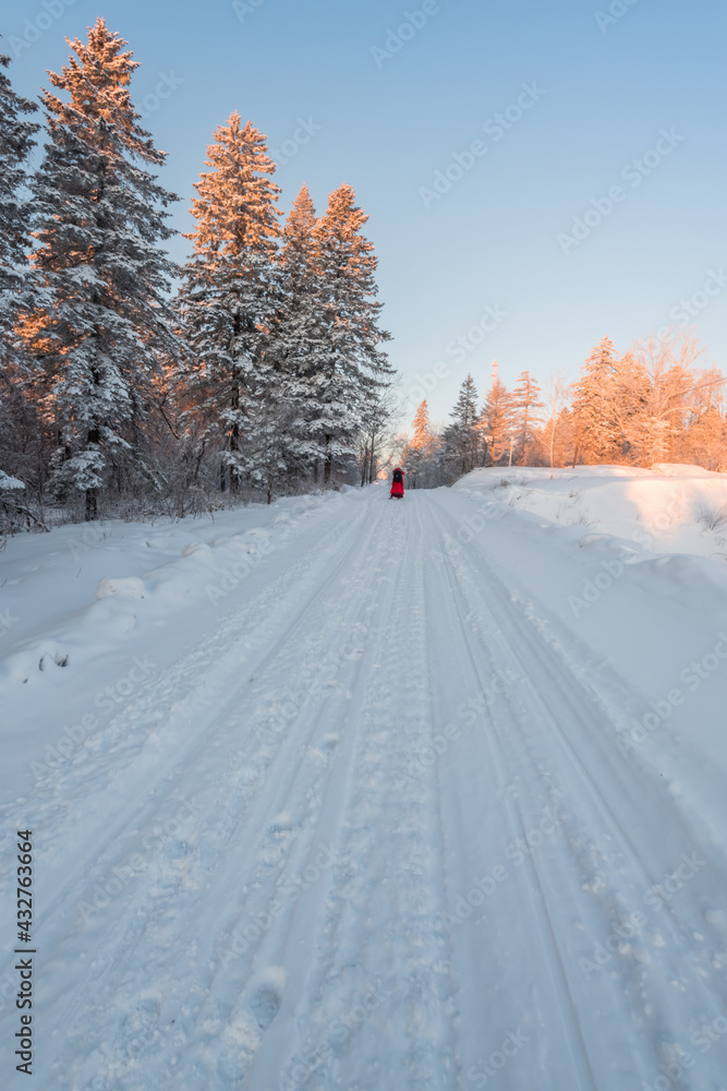 Snow and rime in winter in Changbai Mountain, Jilin Province, China