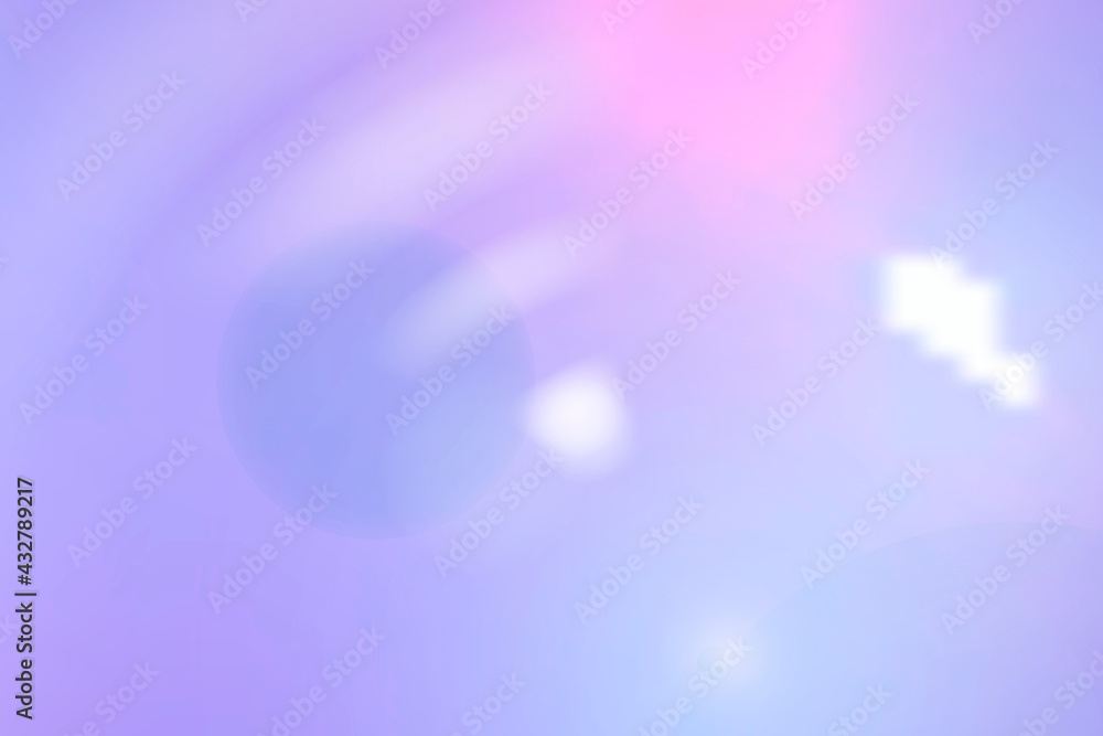 Aesthetic blue spectrum lens flare on purple background