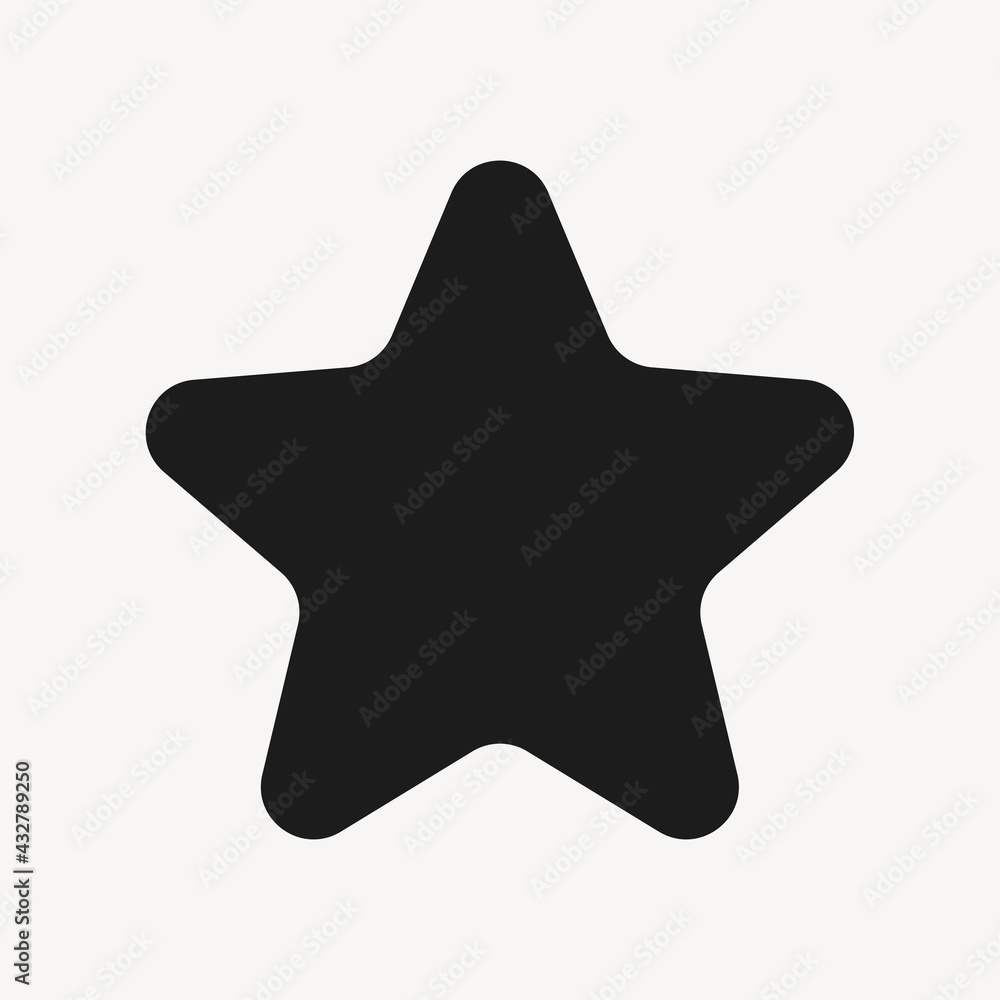 Star filled icon black for social media app