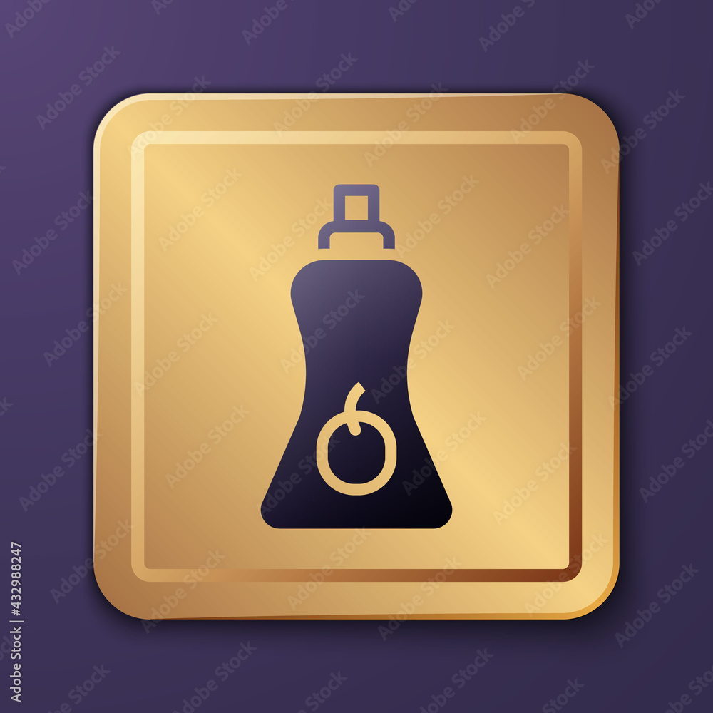 Purple Sauce bottle icon isolated on purple background. Ketchup, mustard and mayonnaise bottles with