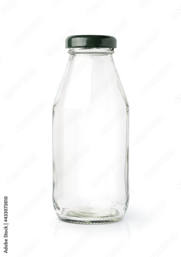 Empty glass bottle isolated on white background. Clipping path.