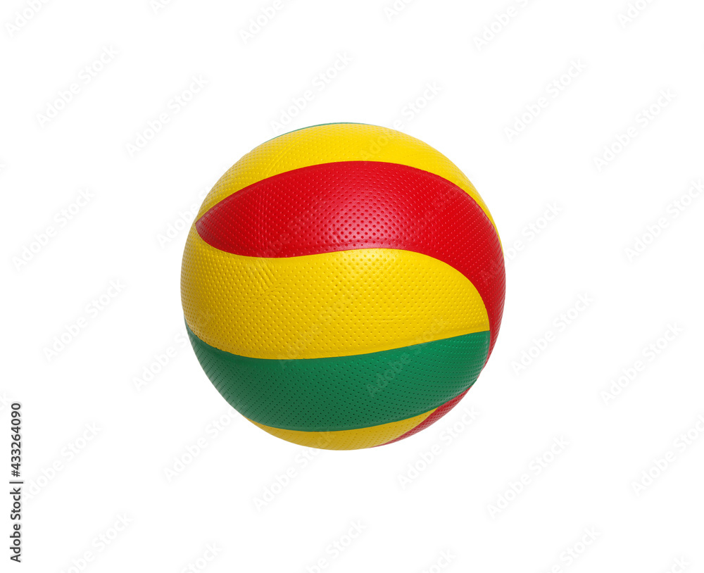 Beach ball  red , yellow and green color isolated on white