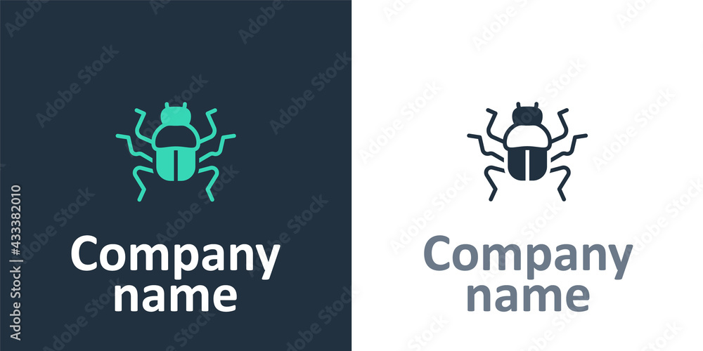 Logotype Beetle bug icon isolated on white background. Logo design template element. Vector