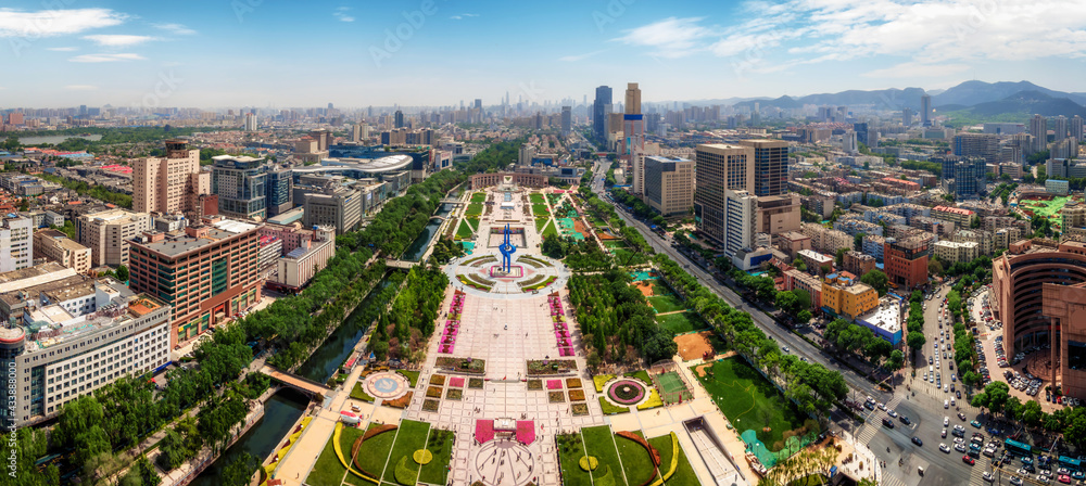 Aerial photography Jinan Spring City Square