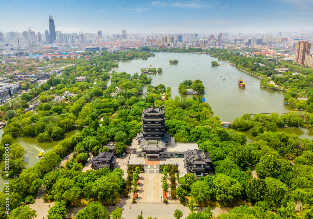 Aerial photography of Jinan Daming Lake Park