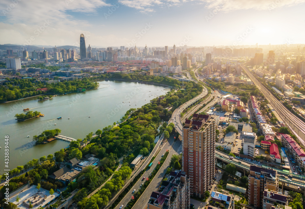 Aerial photography of Jinan Daming Lake Park