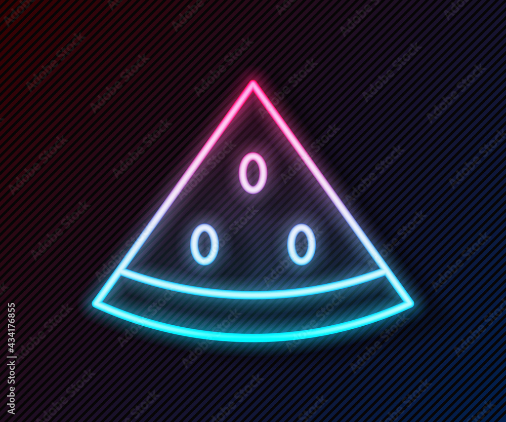 Glowing neon line Watermelon icon isolated Glowing neon line background. Vector