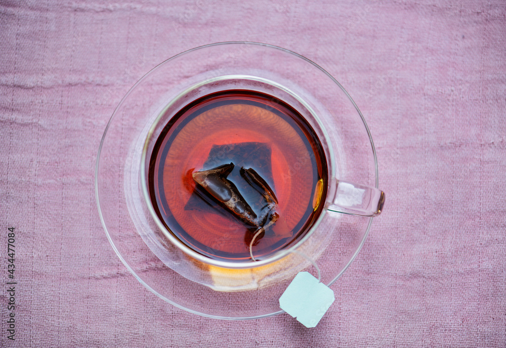 Aerial view of hot tea