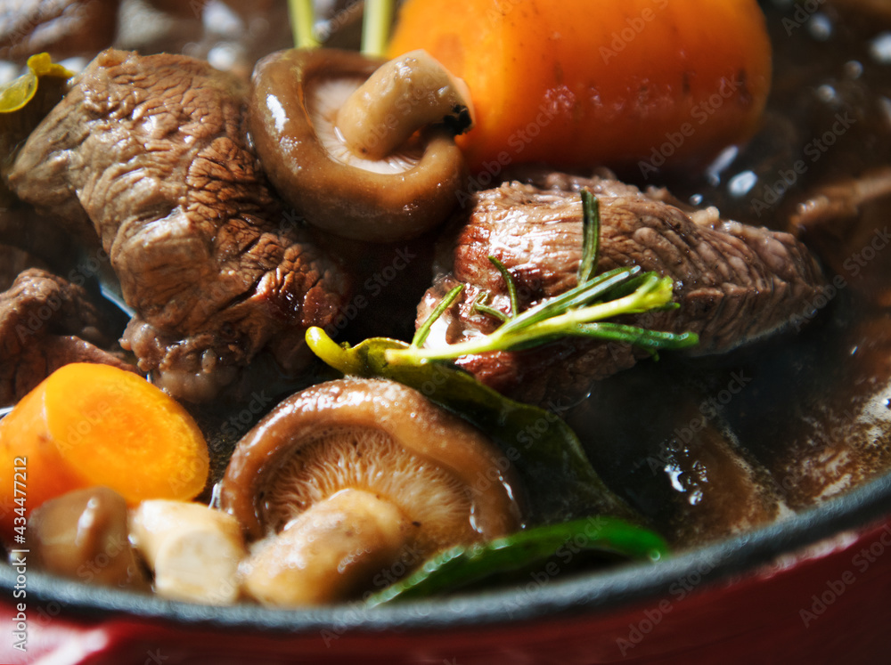 Homemade beef stew food photography recipe idea