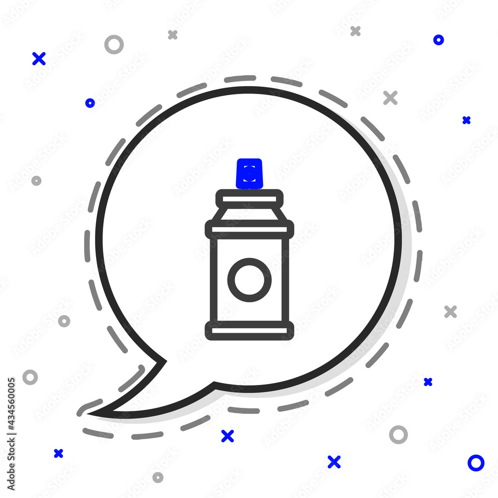 Line Paint spray can icon isolated on white background. Colorful outline concept. Vector Illustratio