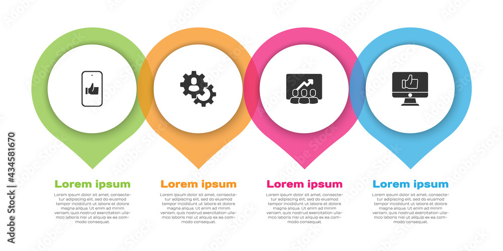 Set Hand like，Head hunting，Project team base and.Business infographic template.Vvector（设置手动、猎头、项目团队基