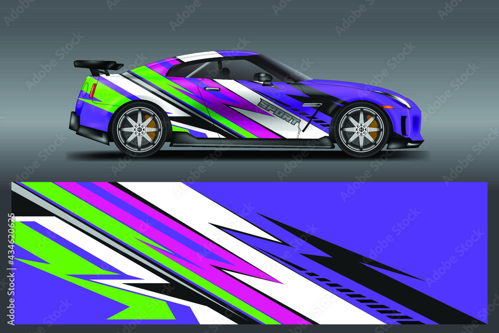 Car wrap designs vector background for vehicle