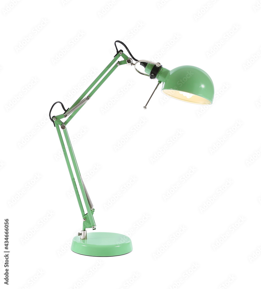 Stylish table lamp on white background