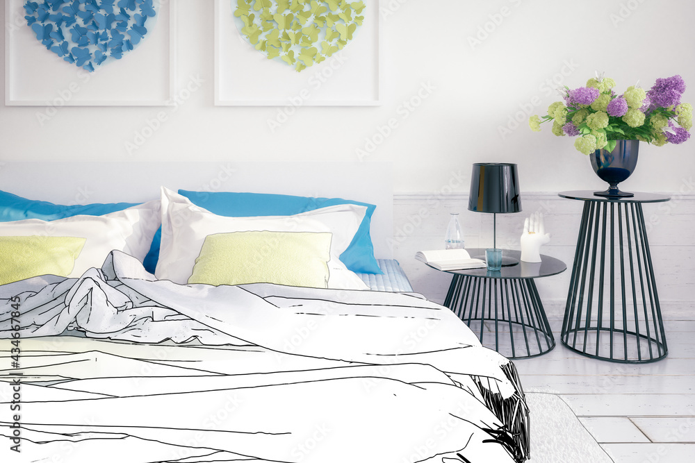 Cosy Summer Colors Bedding (planning) - 3D Visualization