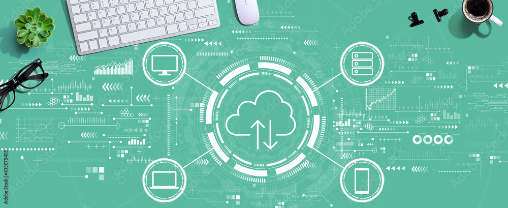 Cloud computing with a computer keyboard