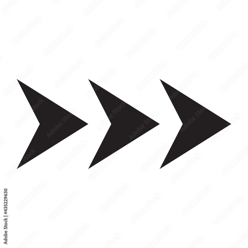 Black and white arrow. Vector Illustration. EPS10