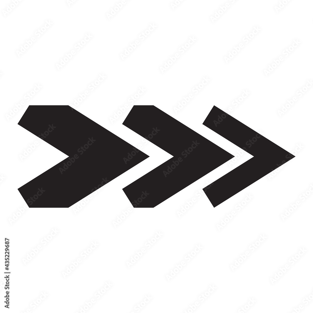 Black and white arrow. Vector Illustration. EPS10