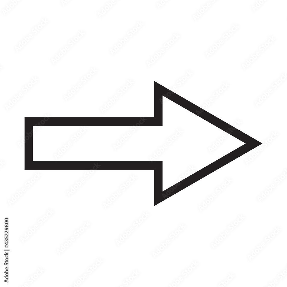 Black and white arrow. Vector Illustration. EPS10