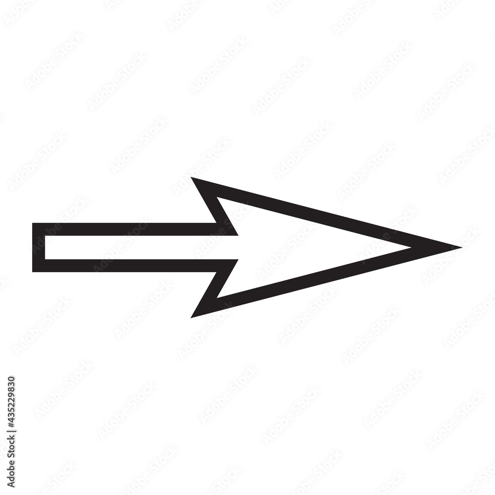 Black and white arrow. Vector Illustration. EPS10