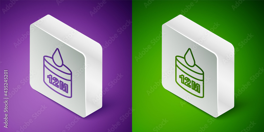 Isometric line Organic cosmetic icon isolated Isometric line background. Body care products. Silver 