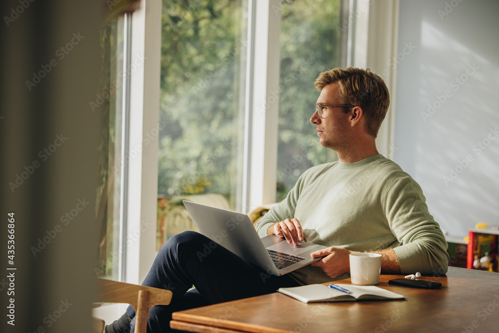 Business man working form home