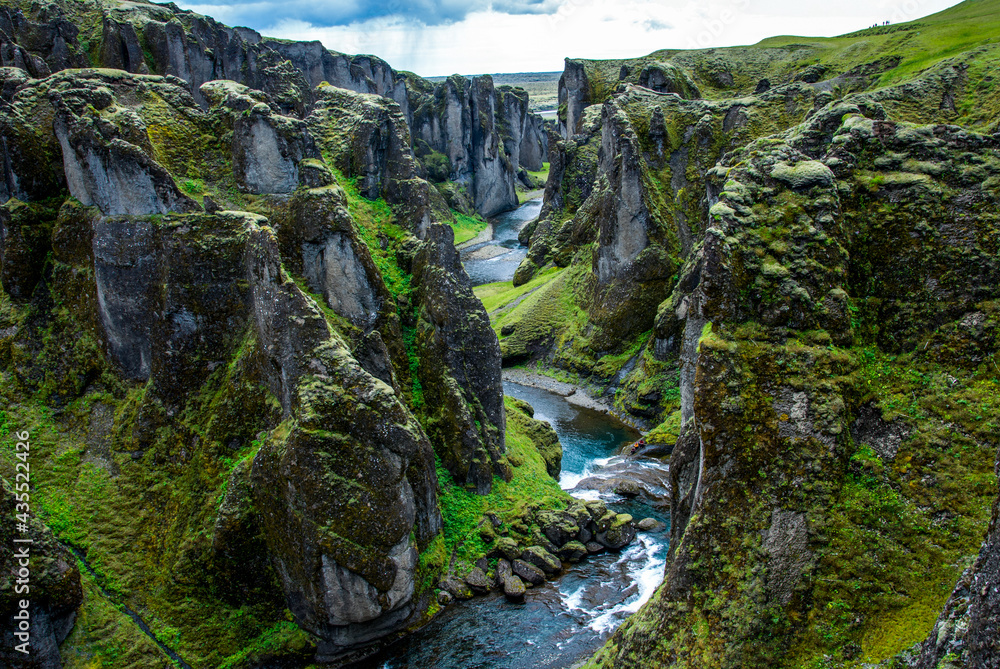 The great Fjadrargljufur canyon in Iceland