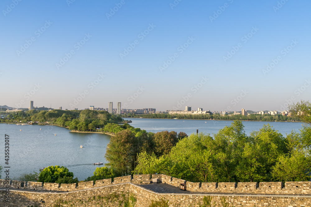 Gardening and retro architecture in Xuanwu Lake Park, Nanjing, Jiangsu, China