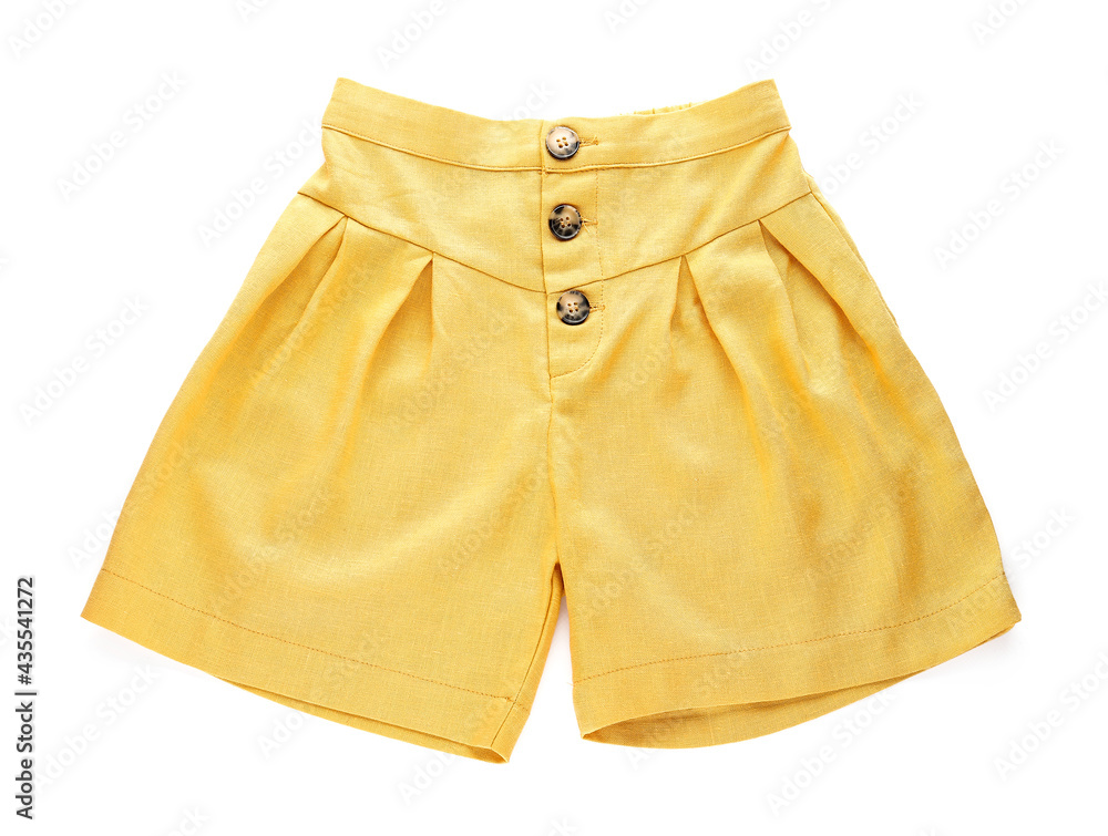 Childrens shorts on white background