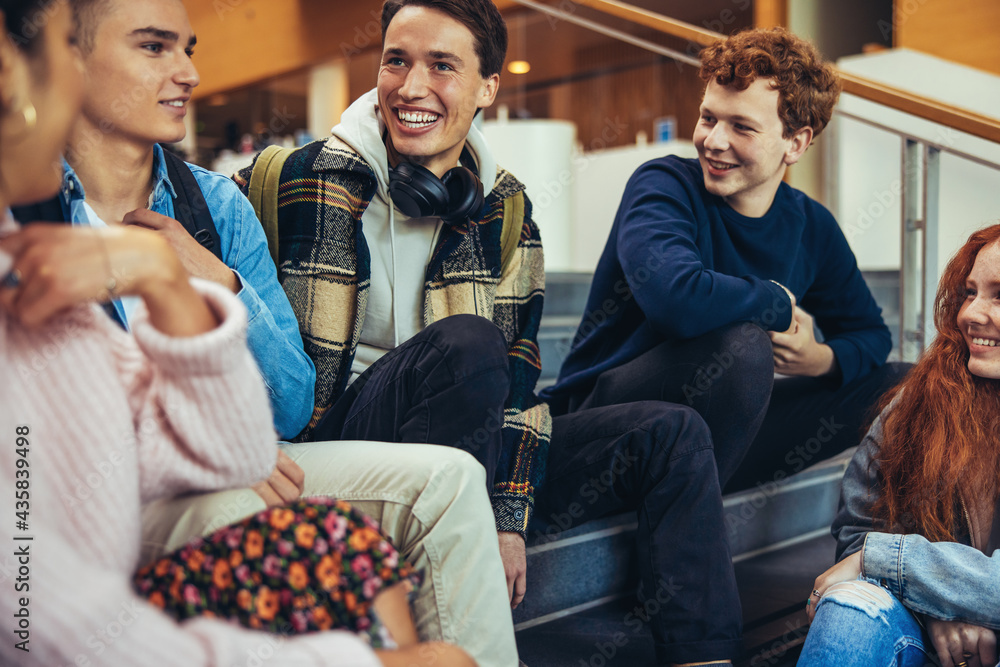 Smiling students at college campus