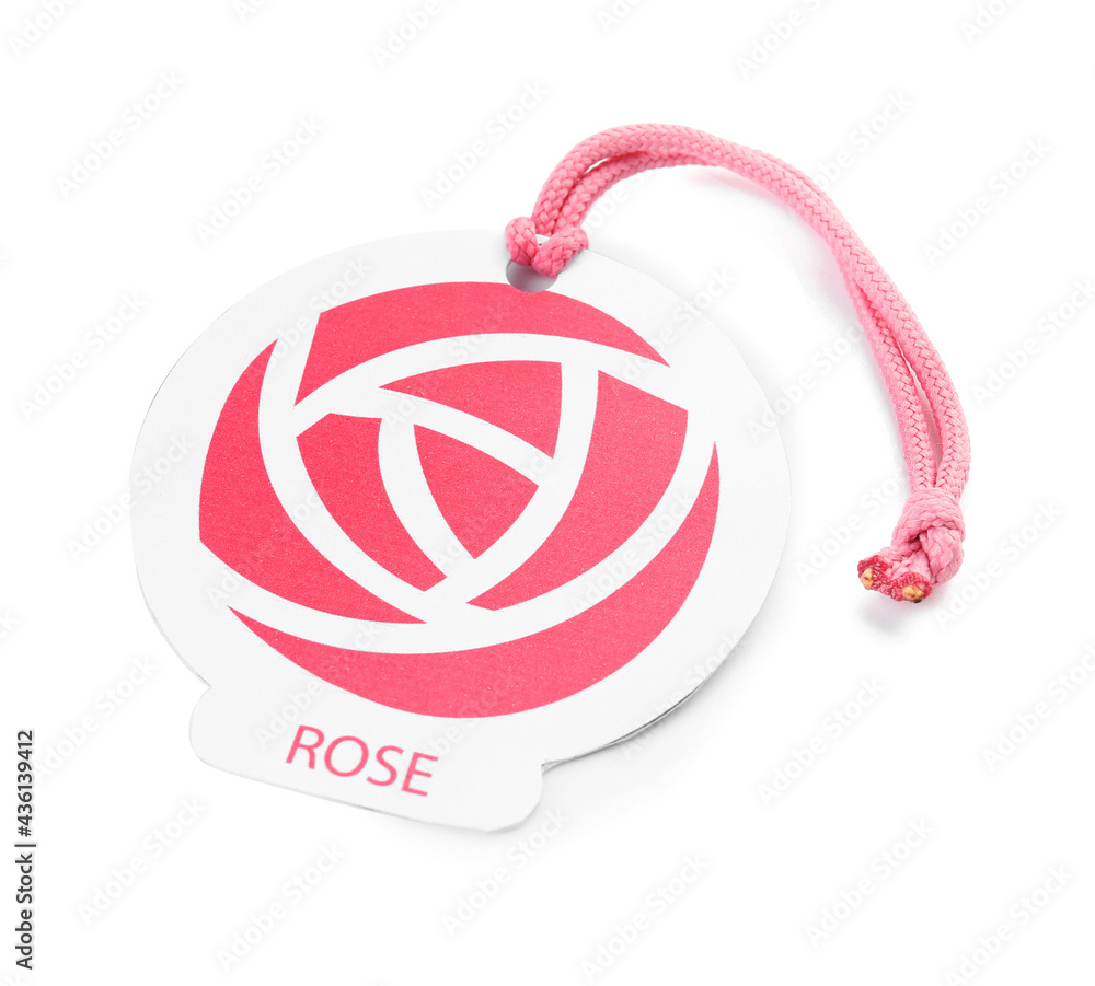 Floral car air freshener on white background