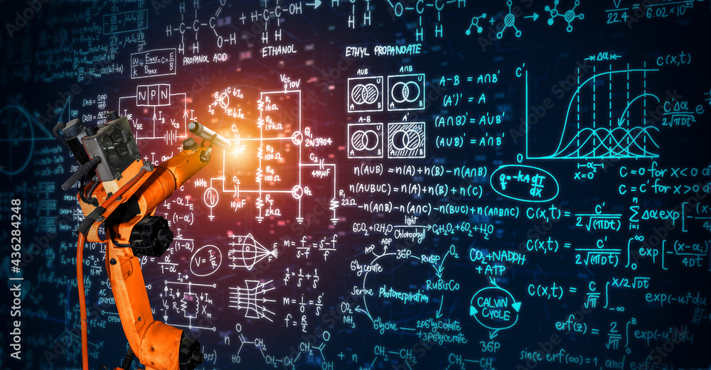 机械化工业问题解决的机械臂人工智能分析数学。机器人技术的概念