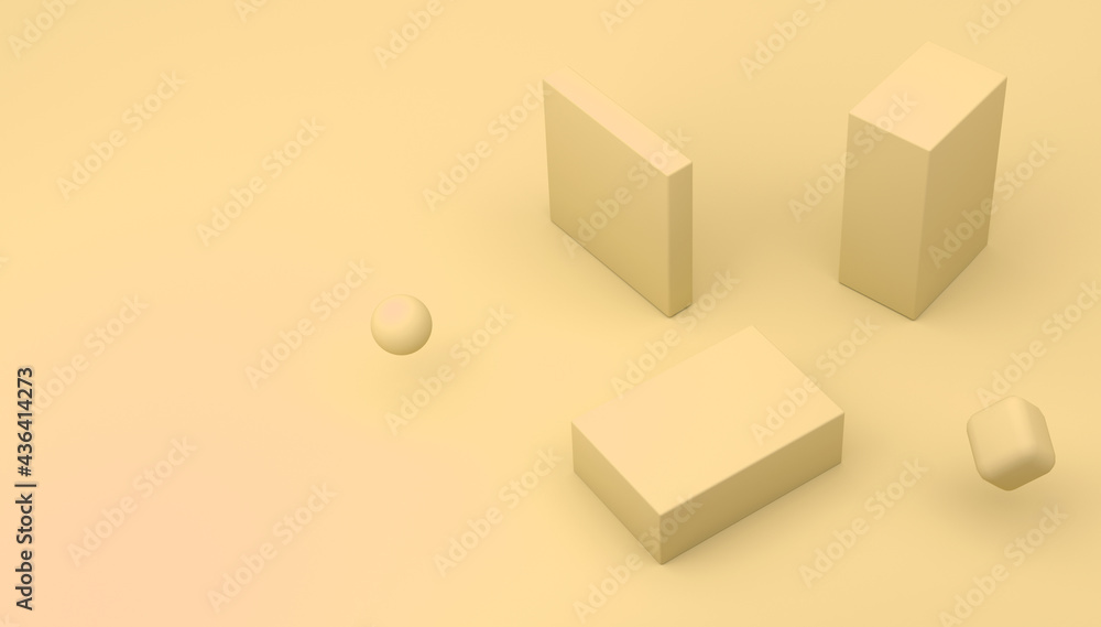 Abstract 3D render of cylinder podiums