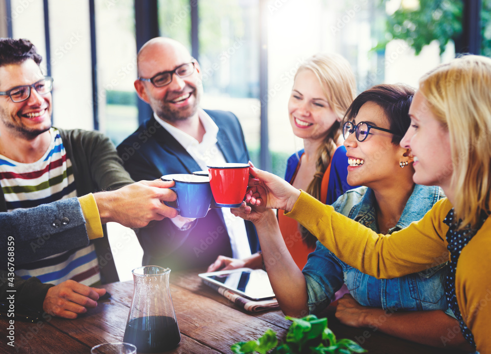 Friends having coffee together